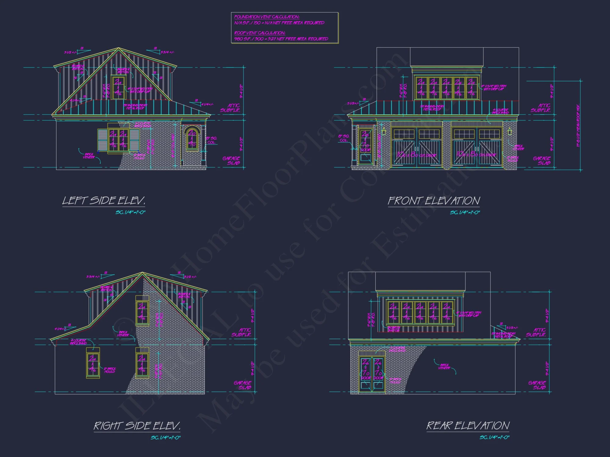 Garage with Living Space Blueprint - Functional Floor Plan Design
