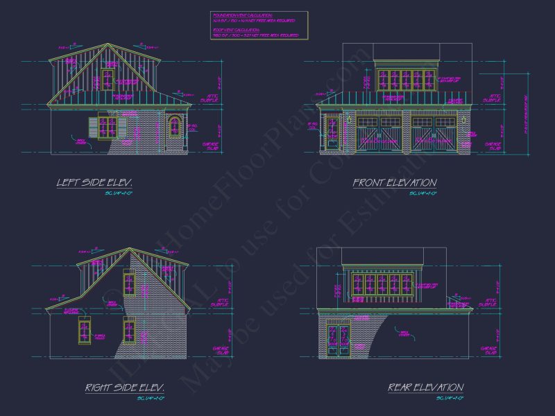 Garage with Living Space Blueprint - Functional Floor Plan Design