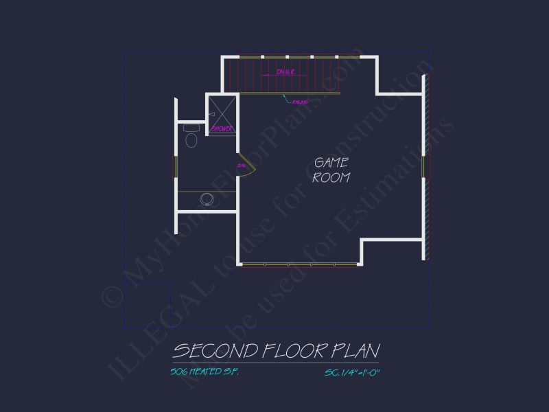 Garage with Living Space Blueprint - Functional Floor Plan Design