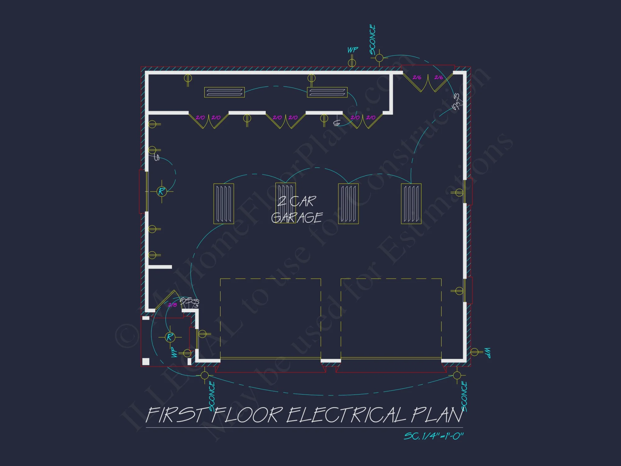 Garage with Living Space Blueprint - Functional Floor Plan Design