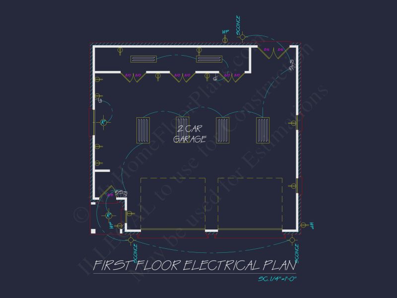 Garage with Living Space Blueprint - Functional Floor Plan Design