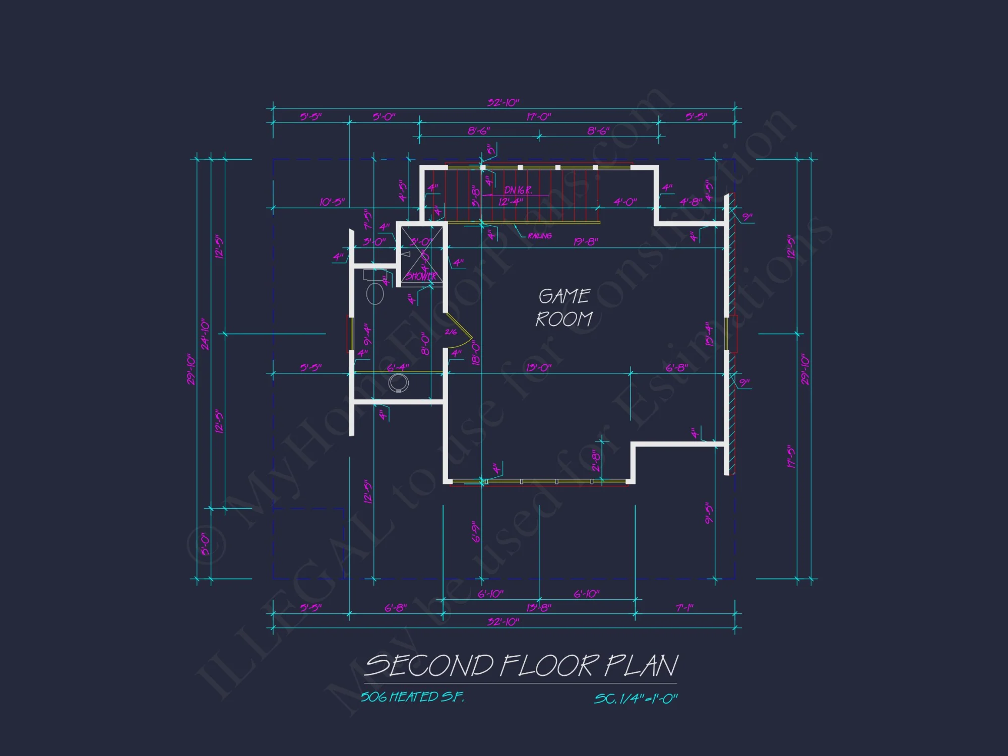 Garage with Living Space Blueprint - Functional Floor Plan Design