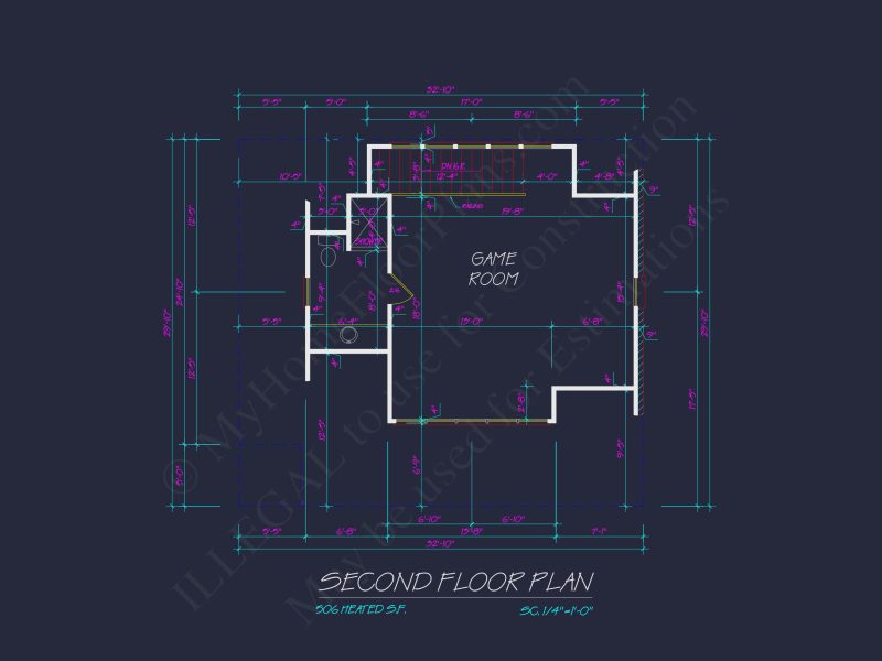 Garage with Living Space Blueprint - Functional Floor Plan Design