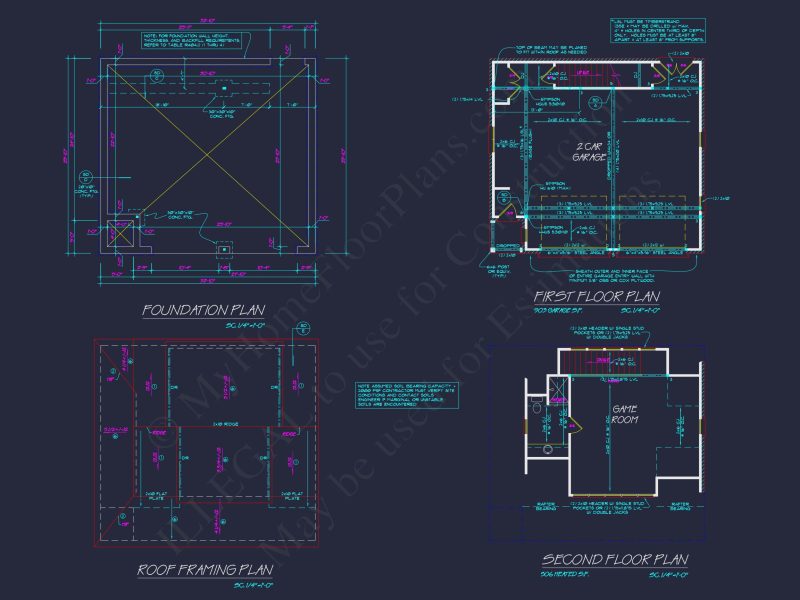 Garage with Living Space Blueprint - Functional Floor Plan Design
