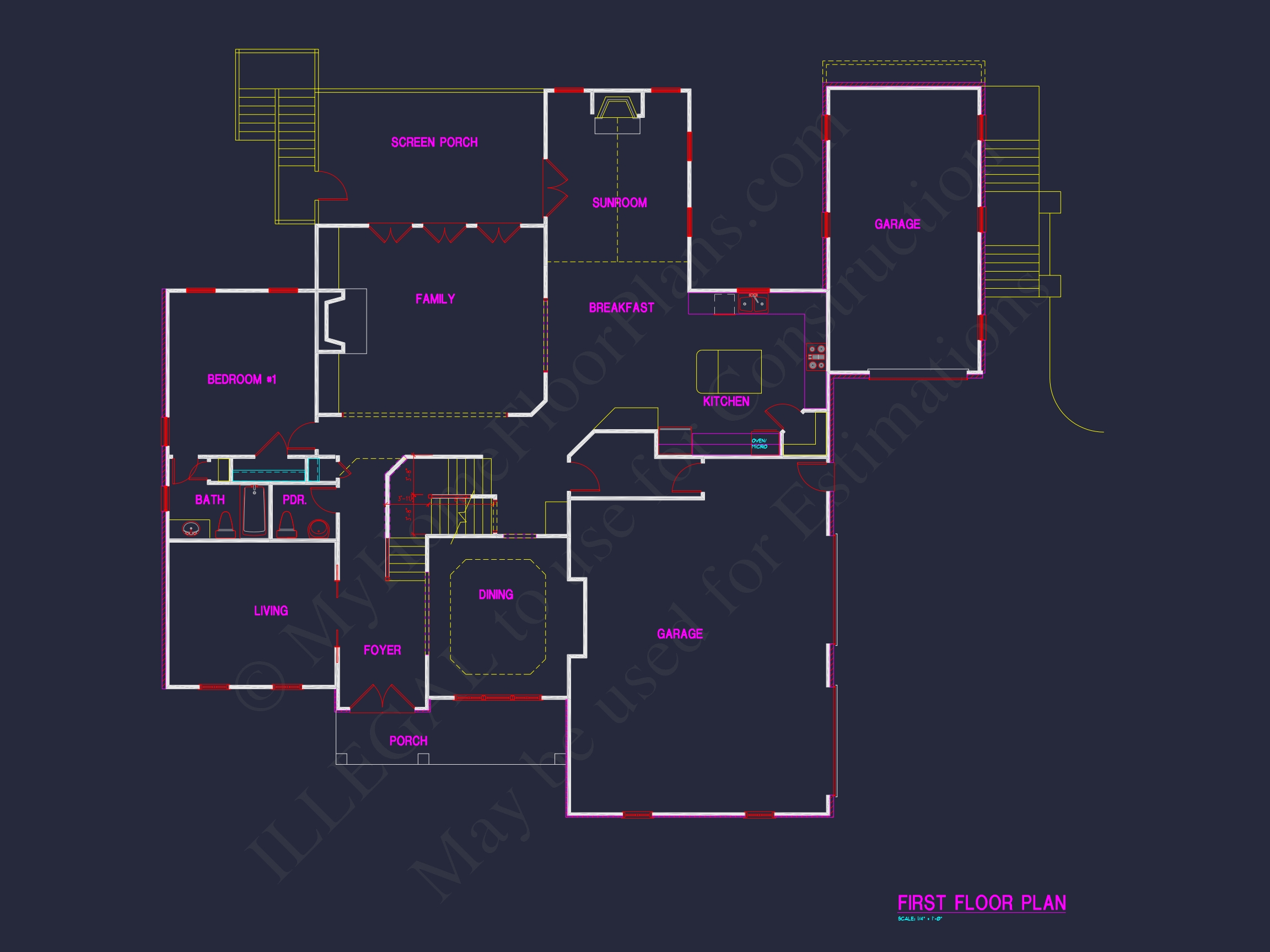 Home Architecture Blueprint: CAD Floor Plan Designs