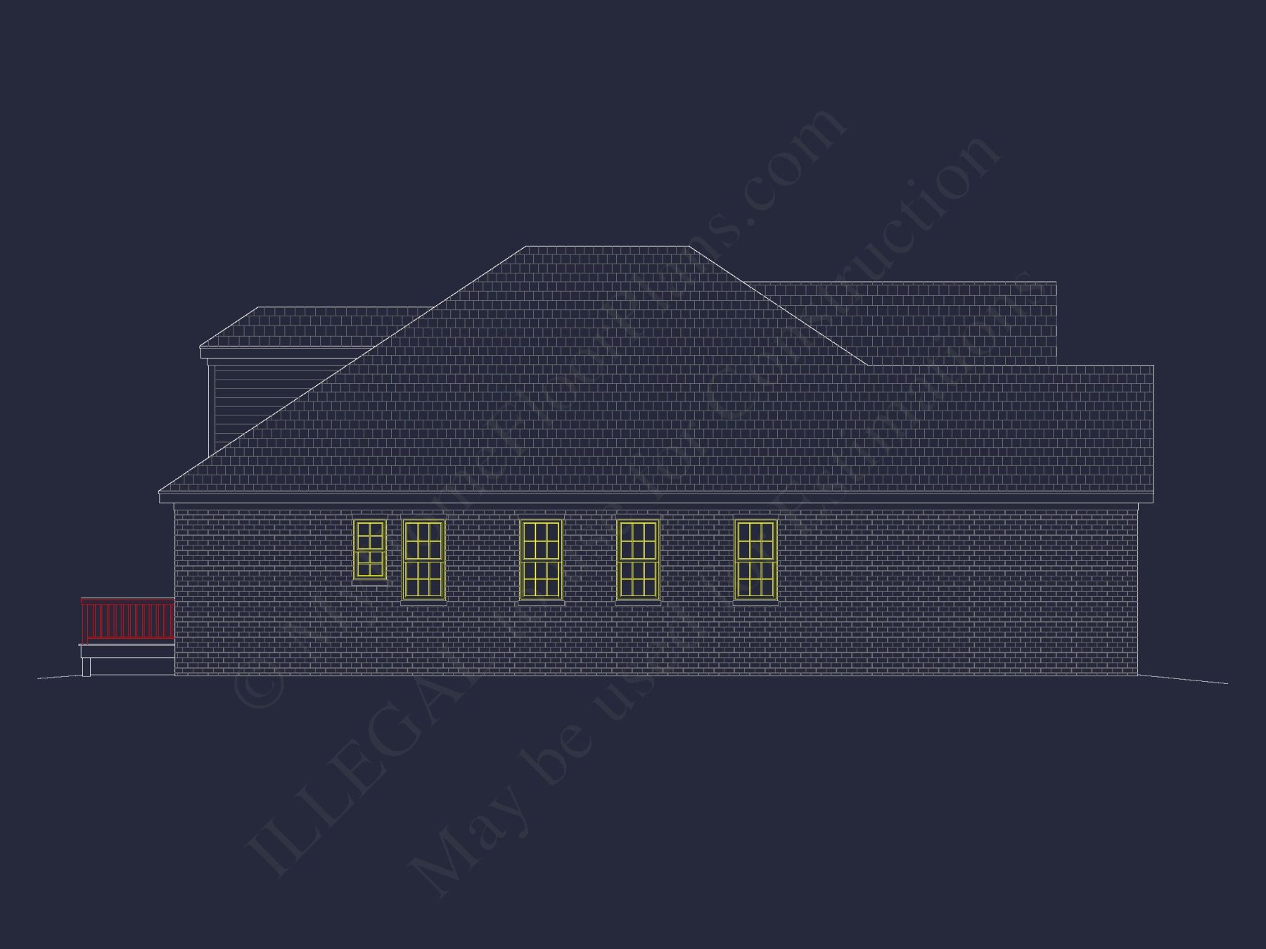 house Design Blueprint: 1.5 Story Traditional Floor Plan CAD
