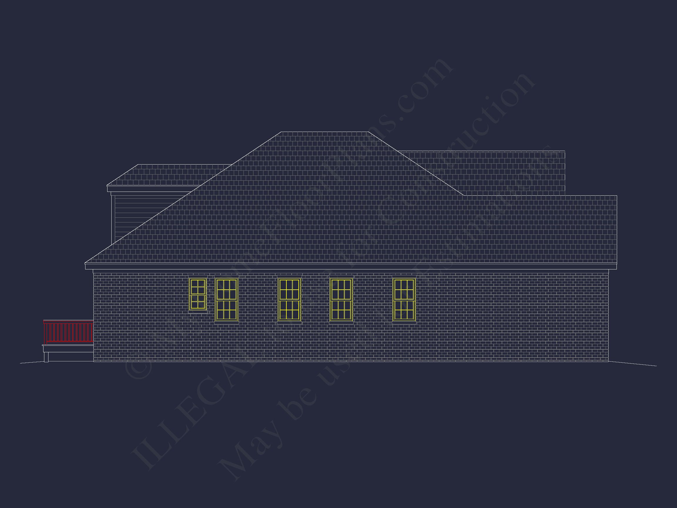 house Design Blueprint: 1.5 Story Traditional Floor Plan CAD