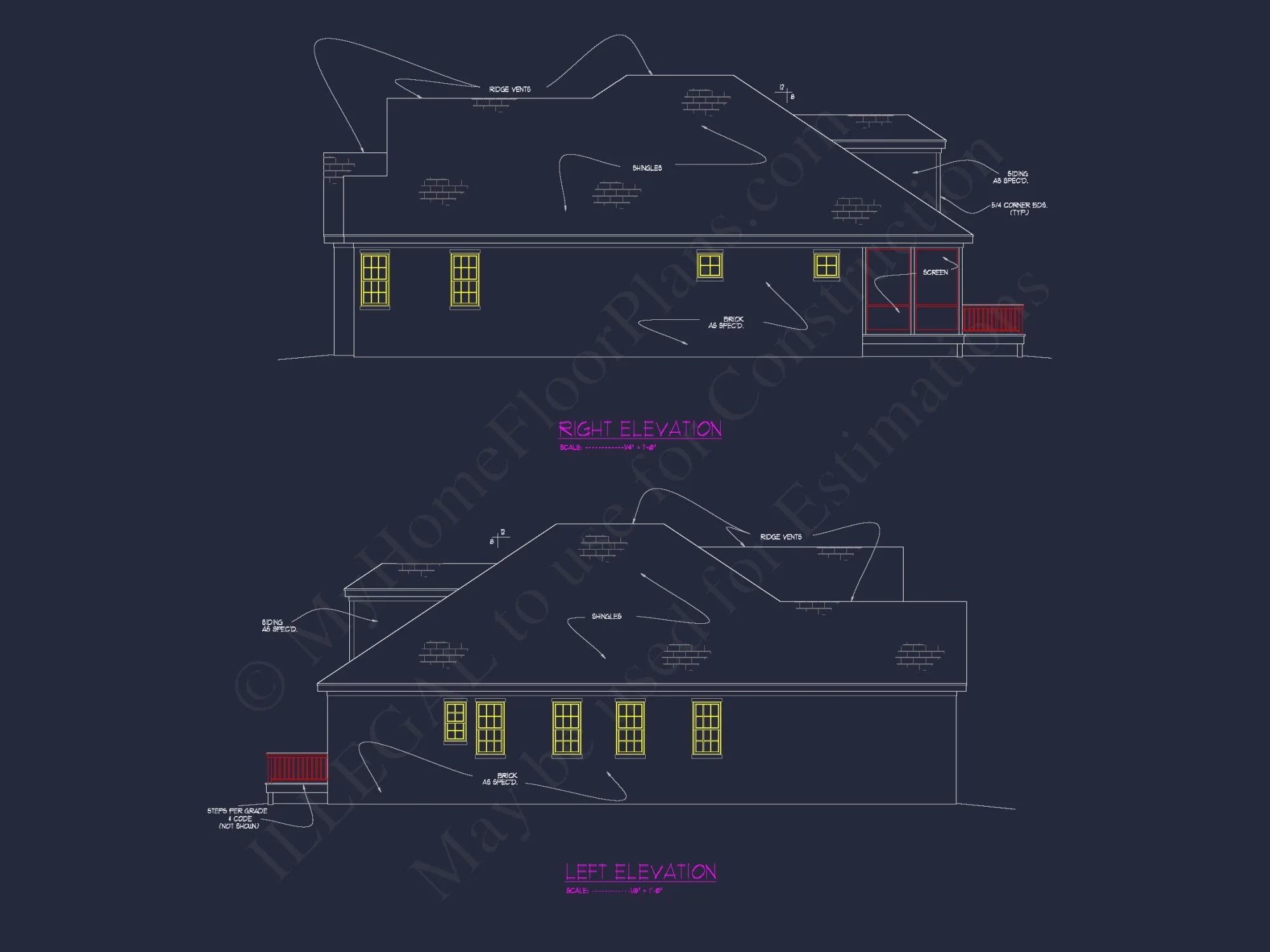 house Design Blueprint: 1.5 Story Traditional Floor Plan CAD