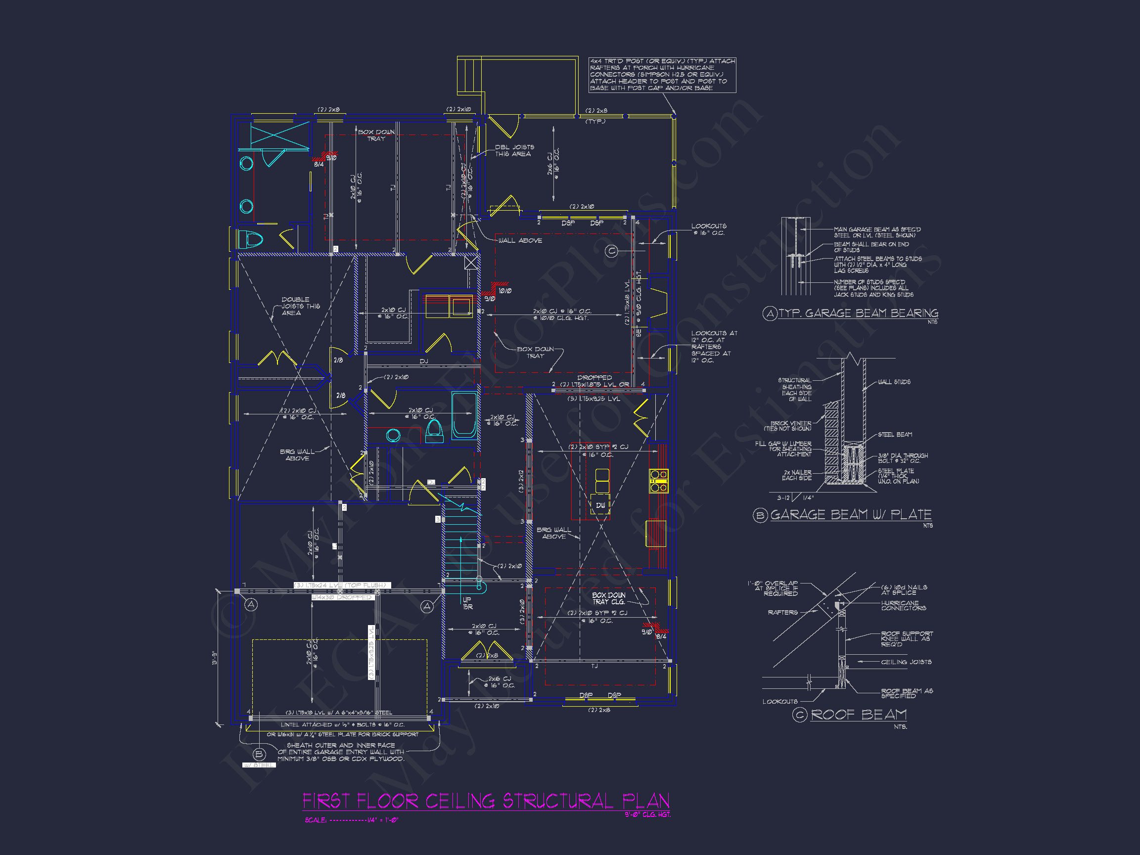 house Design Blueprint: 1.5 Story Traditional Floor Plan CAD