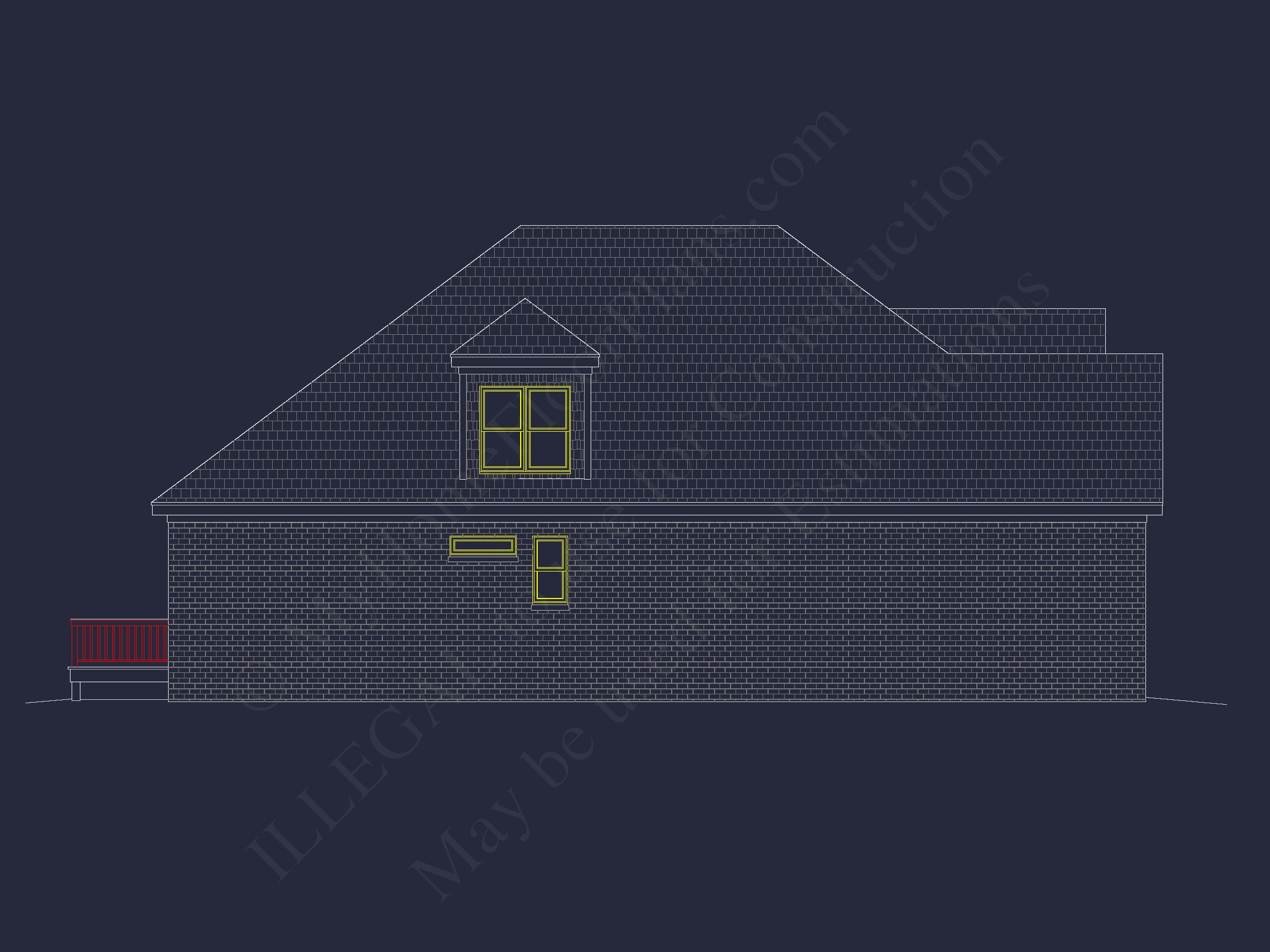 Home Design Plan: 4-Bedroom Traditional Blueprint with CAD