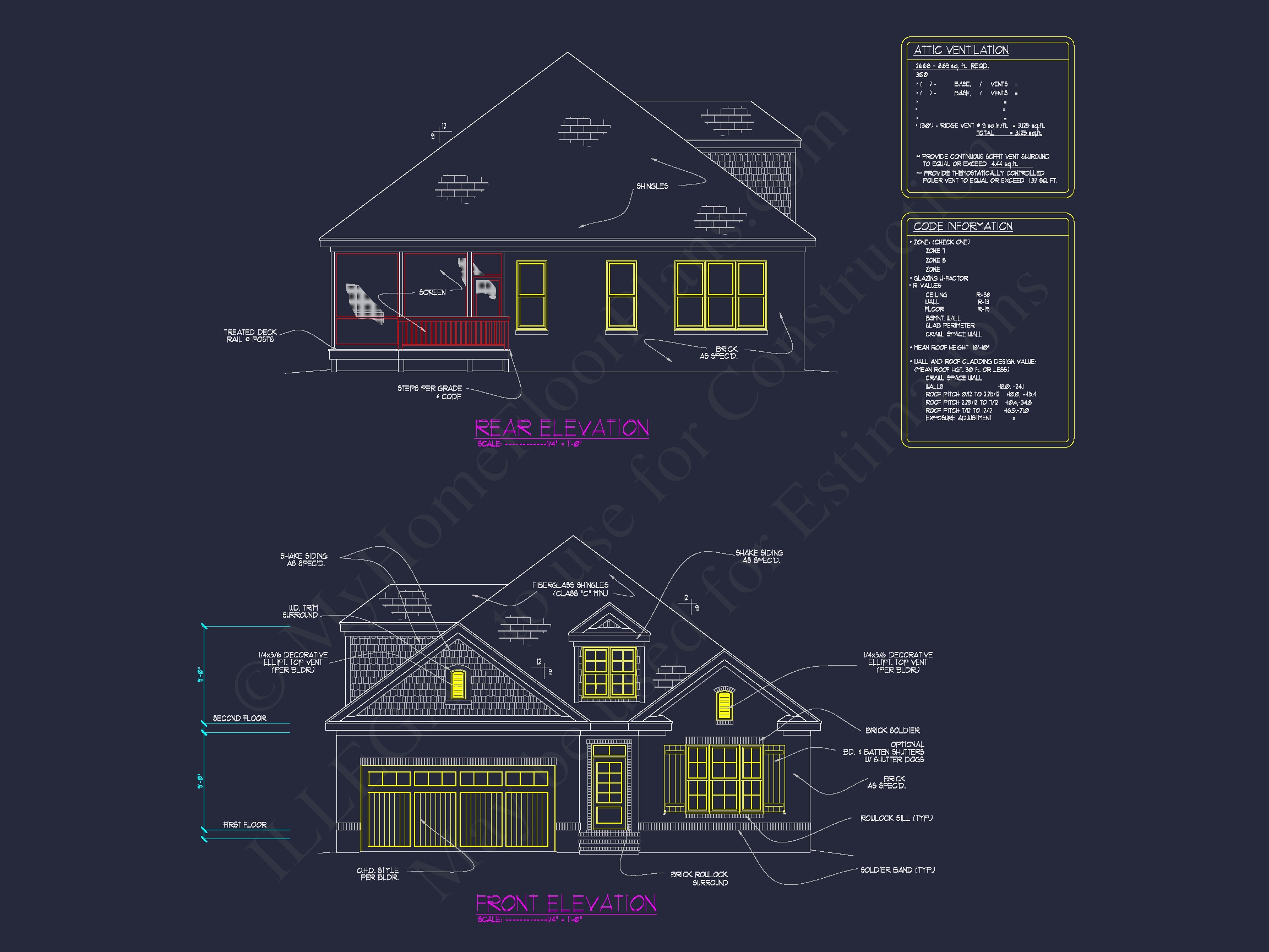 Home Design Plan: 4-Bedroom Traditional Blueprint with CAD