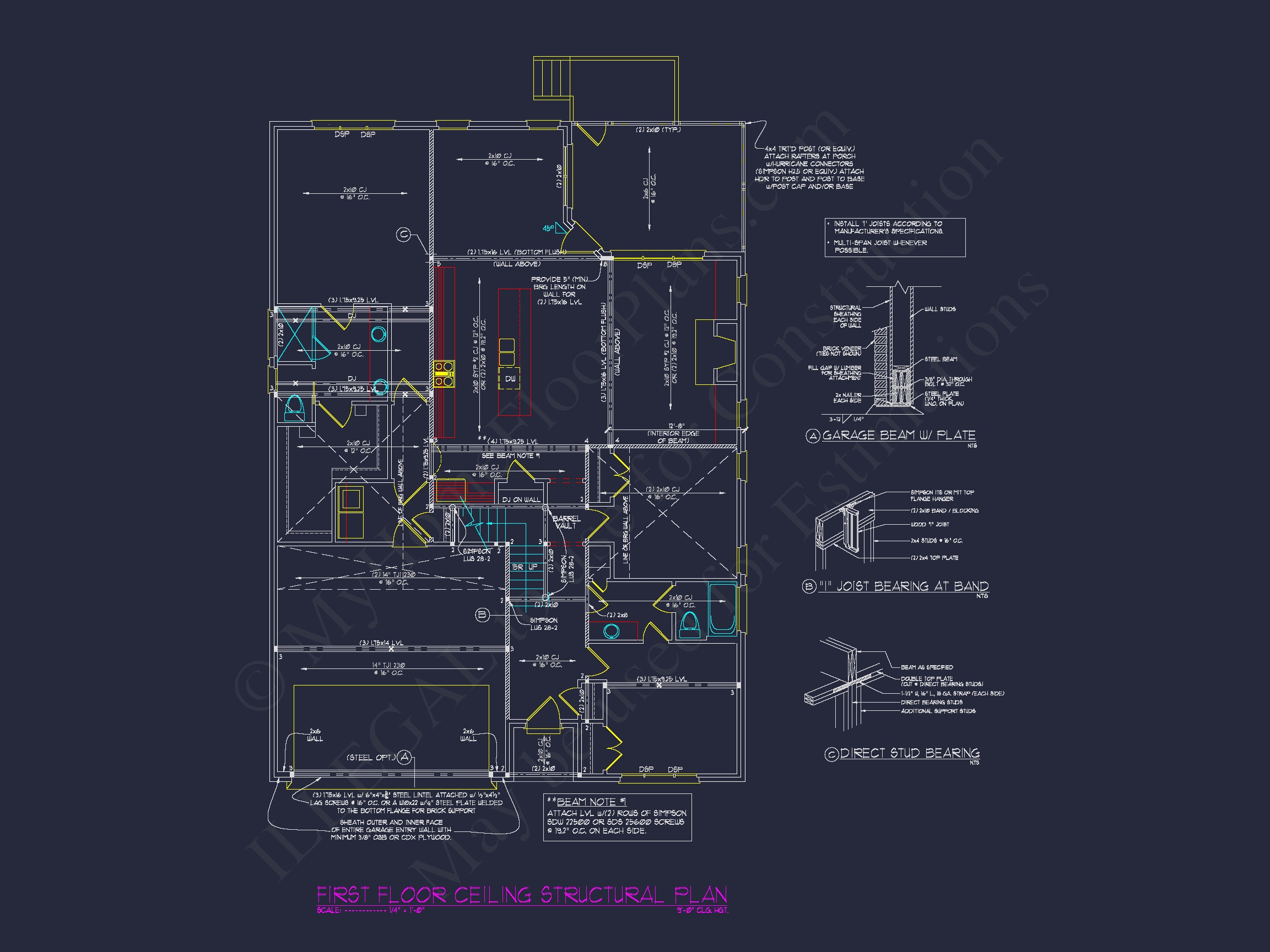 Home Design Plan: 4-Bedroom Traditional Blueprint with CAD