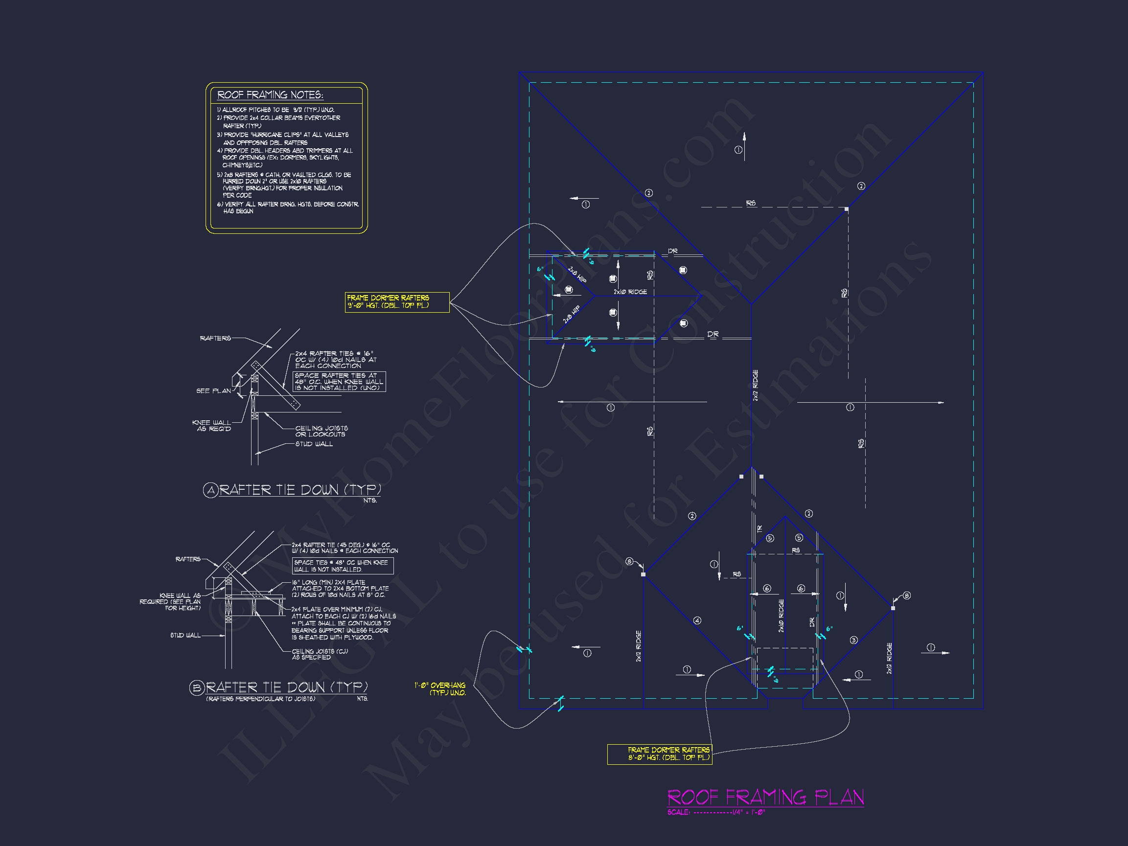 Home Design Plan: 4-Bedroom Traditional Blueprint with CAD