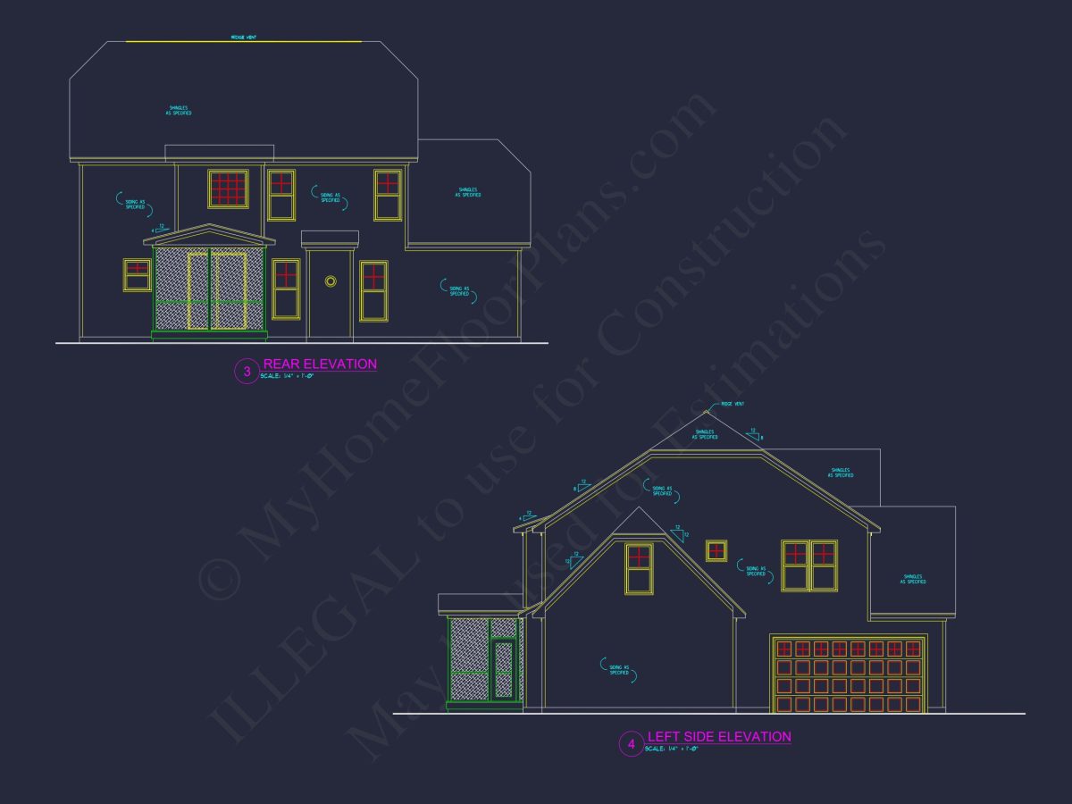 house Design Plan with 2362 Sq Ft CAD Blueprint Layout