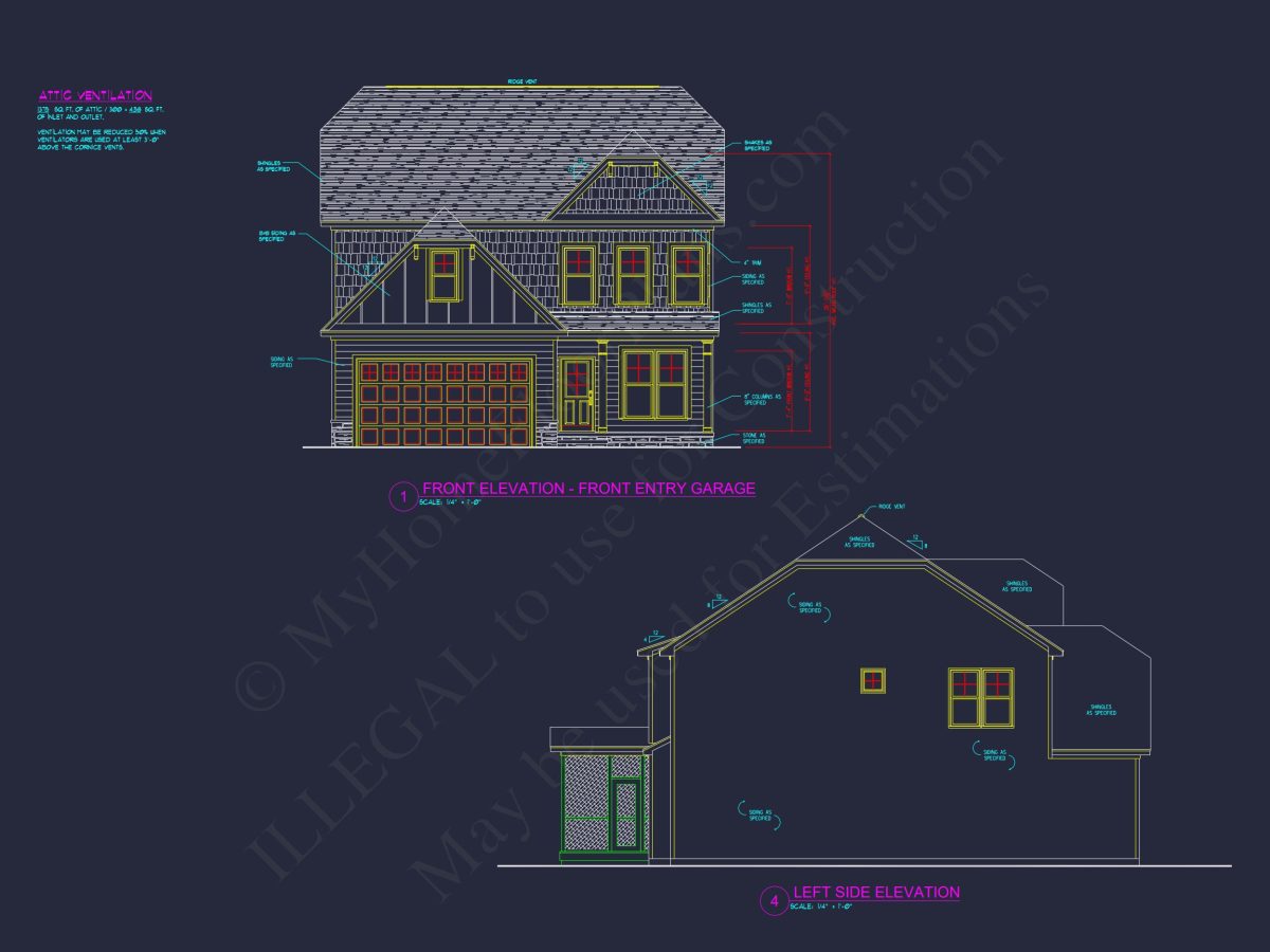 house Design Plan with 2362 Sq Ft CAD Blueprint Layout