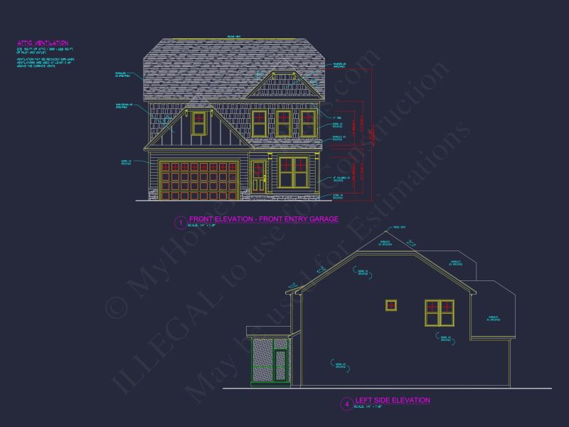 house Design Plan with 2362 Sq Ft CAD Blueprint Layout