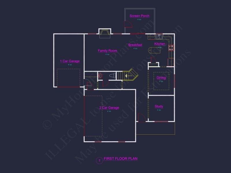 house Design Plan with 2362 Sq Ft CAD Blueprint Layout