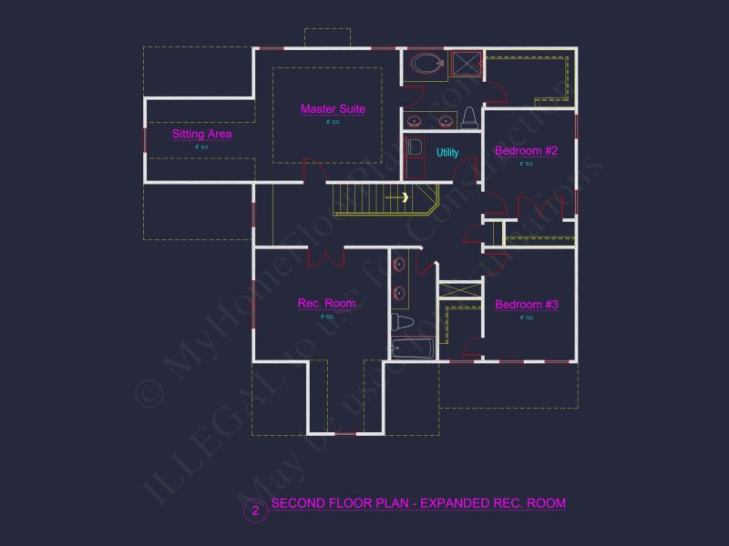 house Design Plan with 2362 Sq Ft CAD Blueprint Layout