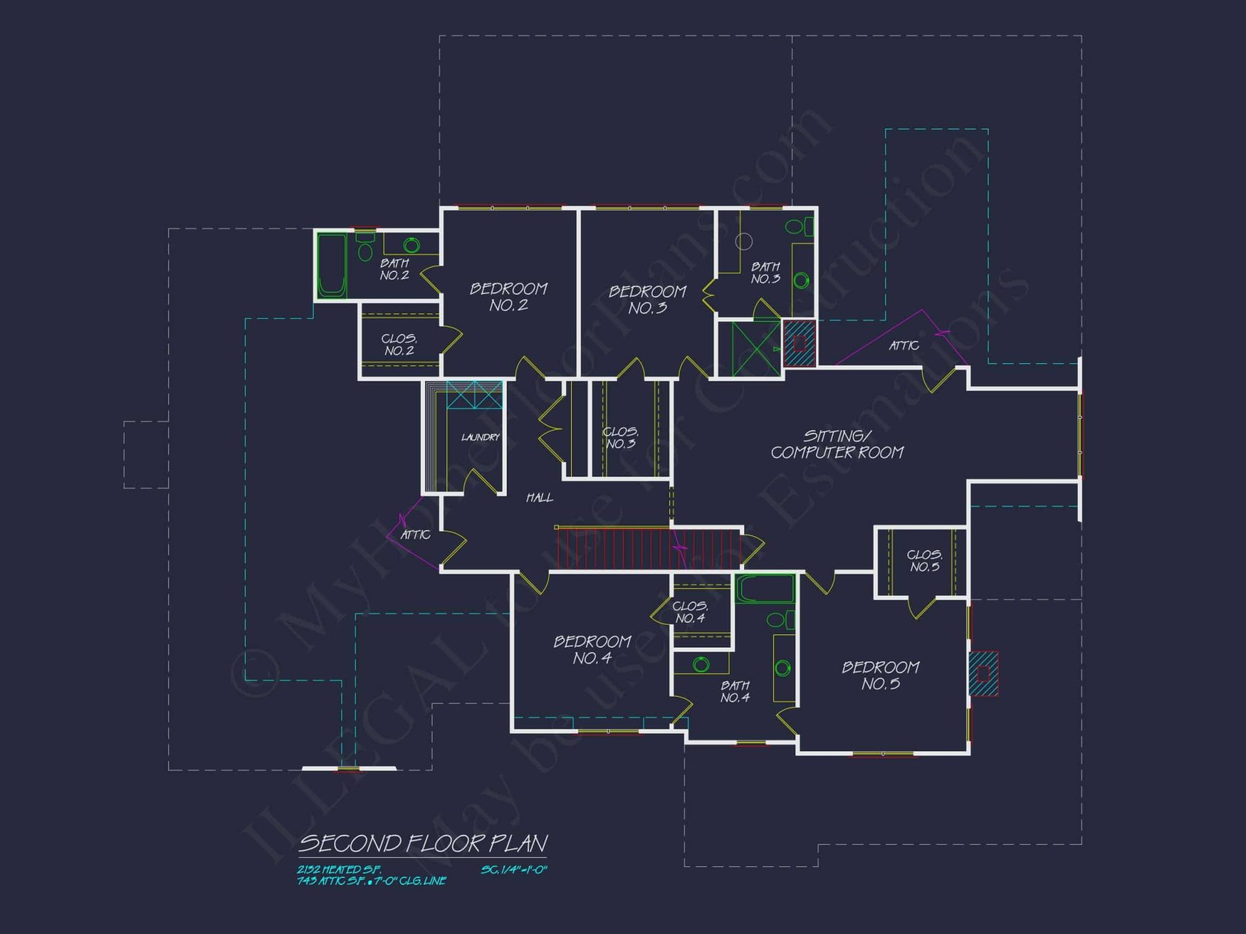 house Design and Blueprint for Unique 3-Story Colonial Revival