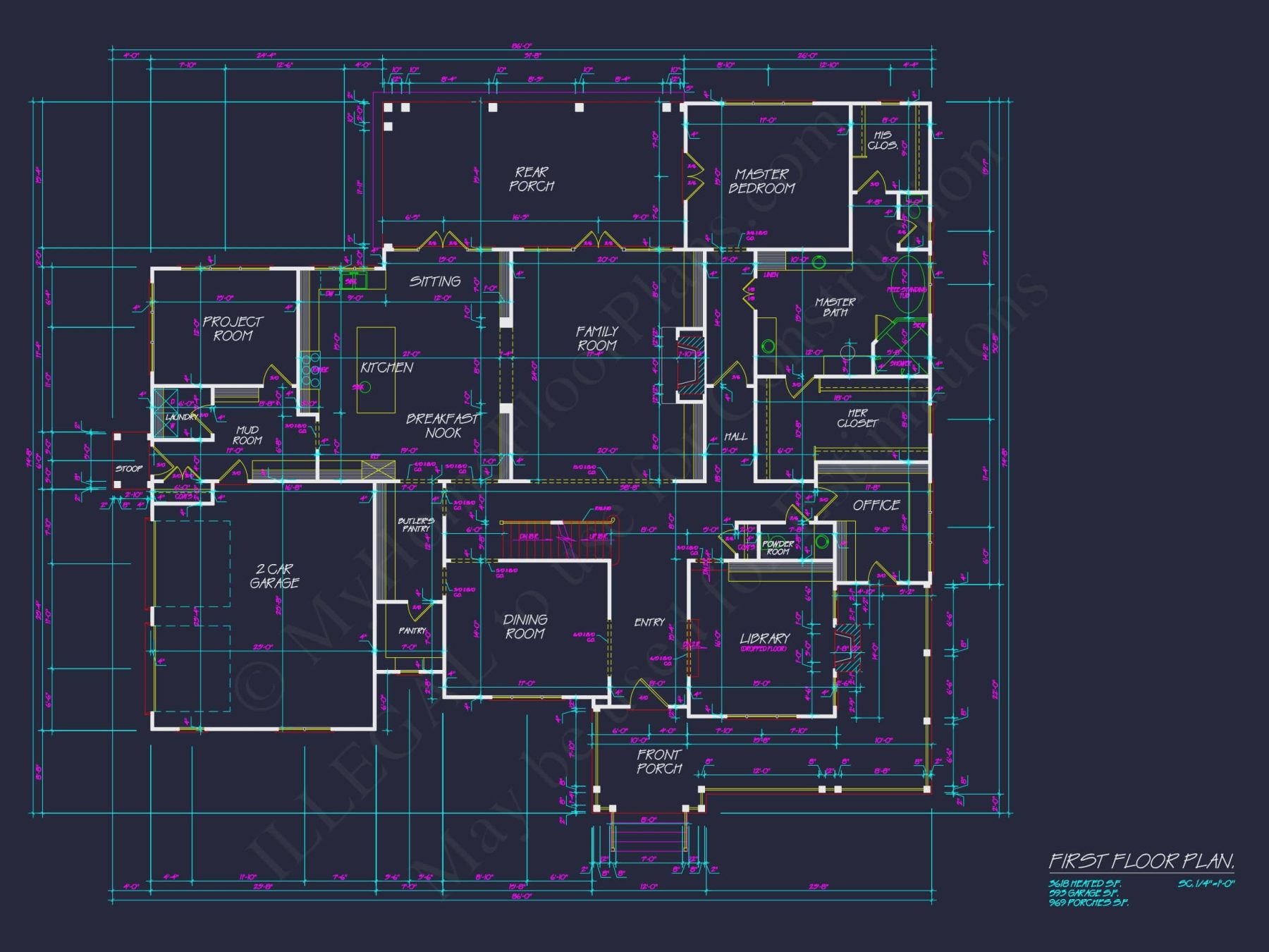 house Design and Blueprint for Unique 3-Story Colonial Revival