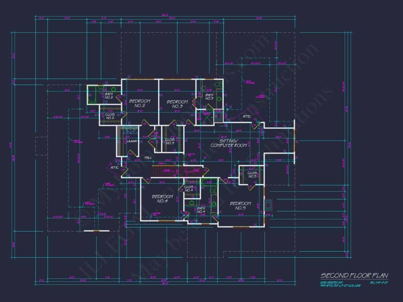 house Design and Blueprint for Unique 3-Story Colonial Revival
