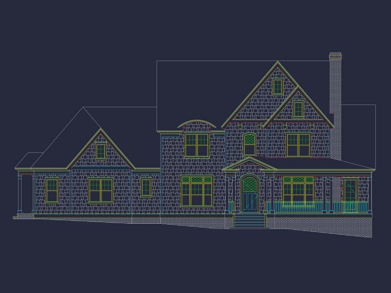 house Design and Blueprint for Unique 3-Story Colonial Revival