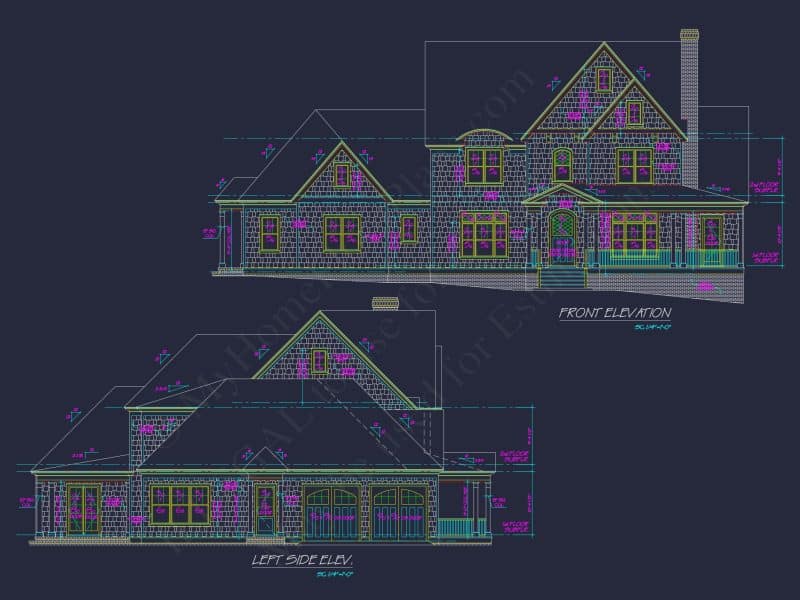 house Design and Blueprint for Unique 3-Story Colonial Revival
