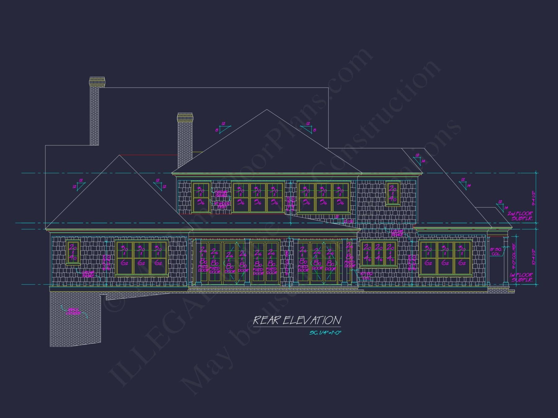 house Design and Blueprint for Unique 3-Story Colonial Revival