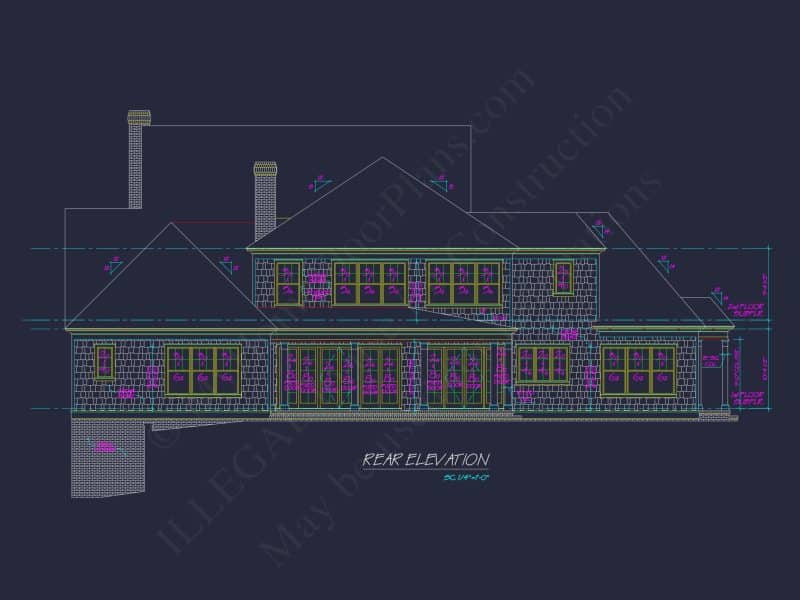 house Design and Blueprint for Unique 3-Story Colonial Revival