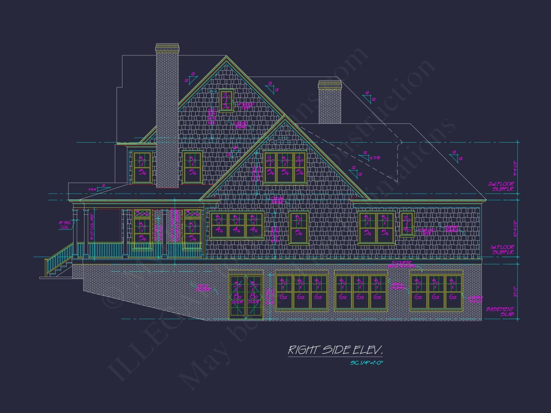 house Design and Blueprint for Unique 3-Story Colonial Revival