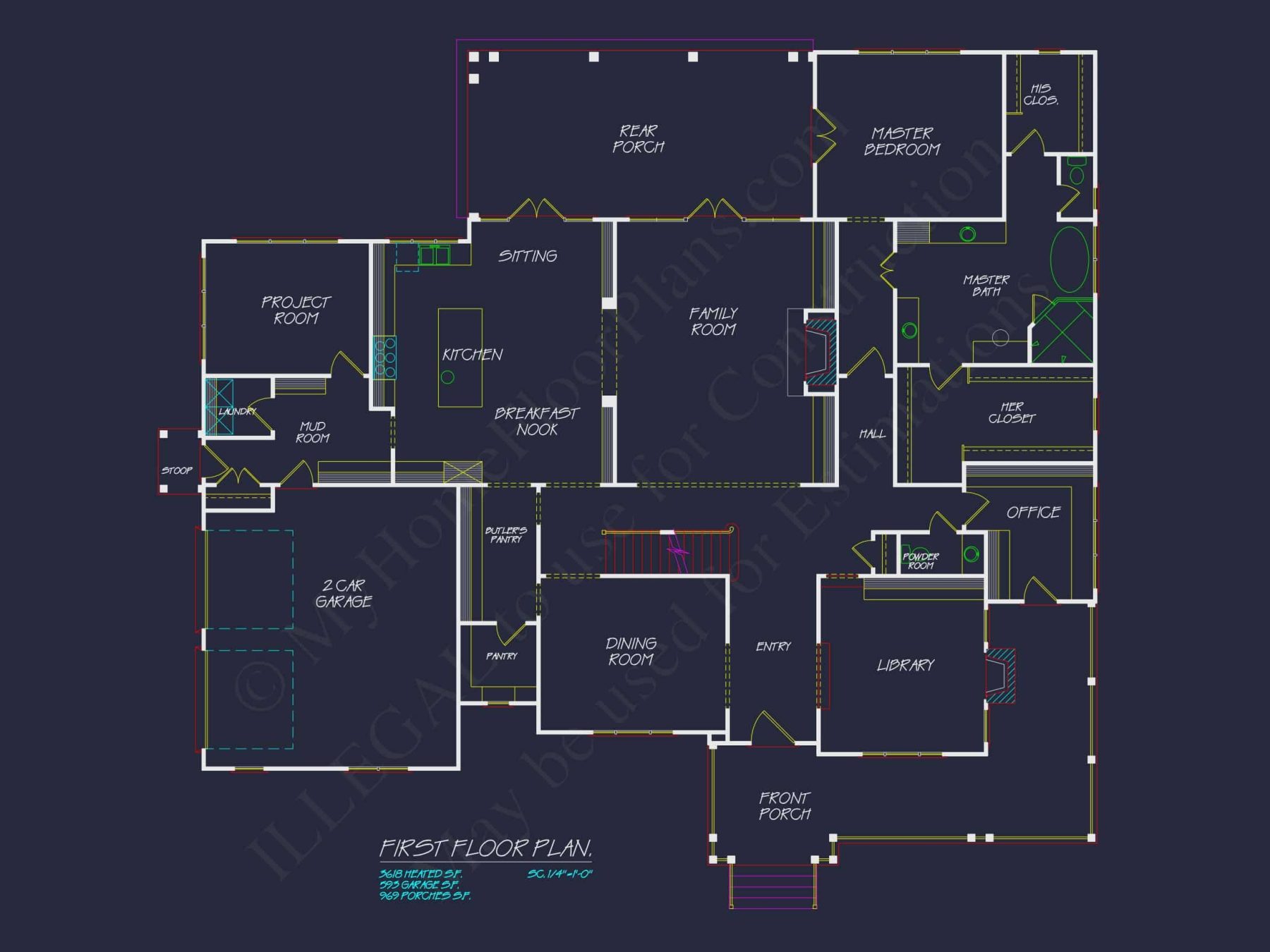 house Design and Blueprint for Unique 3-Story Colonial Revival