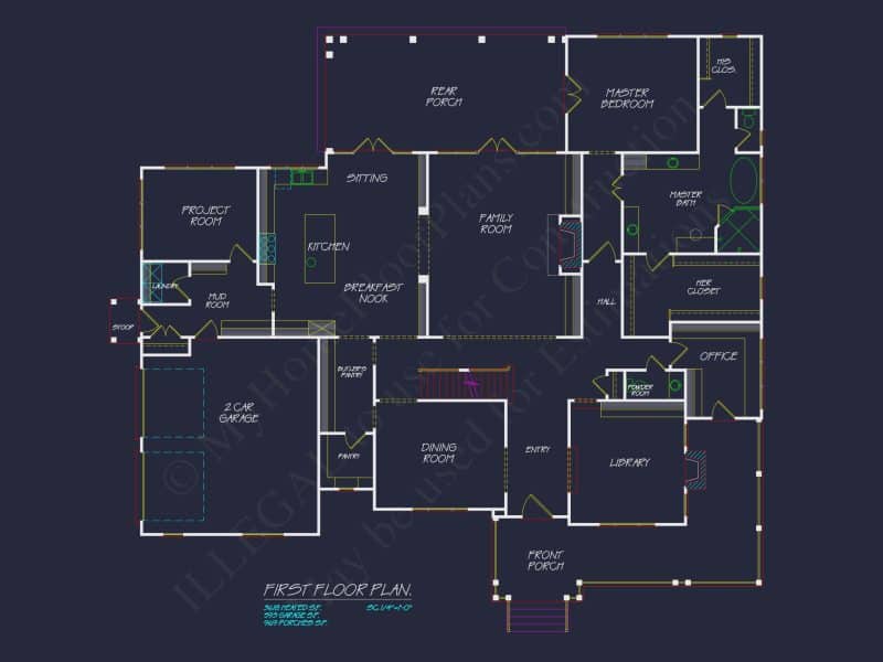 house Design and Blueprint for Unique 3-Story Colonial Revival