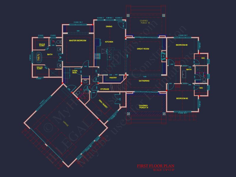 house Designs: 1.5-Story Craftsman Blueprint with Open Floor Plan