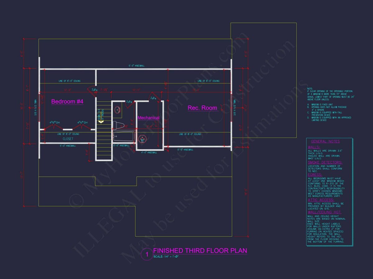 house Floor Plan: 3-Story Blueprint with Modern CAD Designs