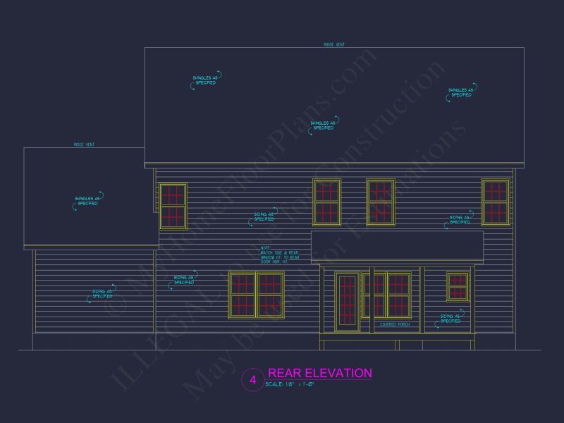house Floor Plan: 3-Story Blueprint with Modern CAD Designs