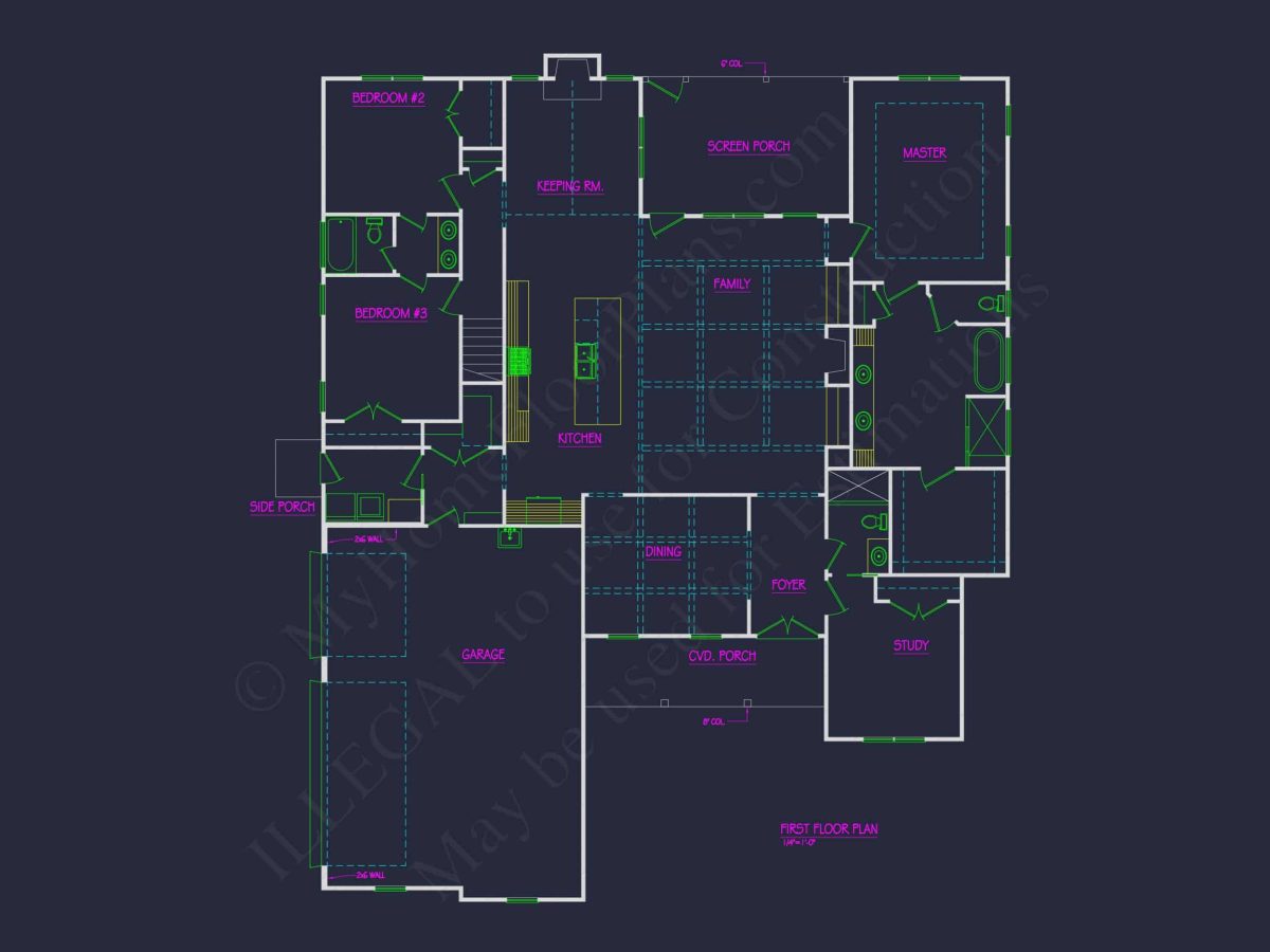 house Floor Plan: Architectural Blueprint with CAD Designs