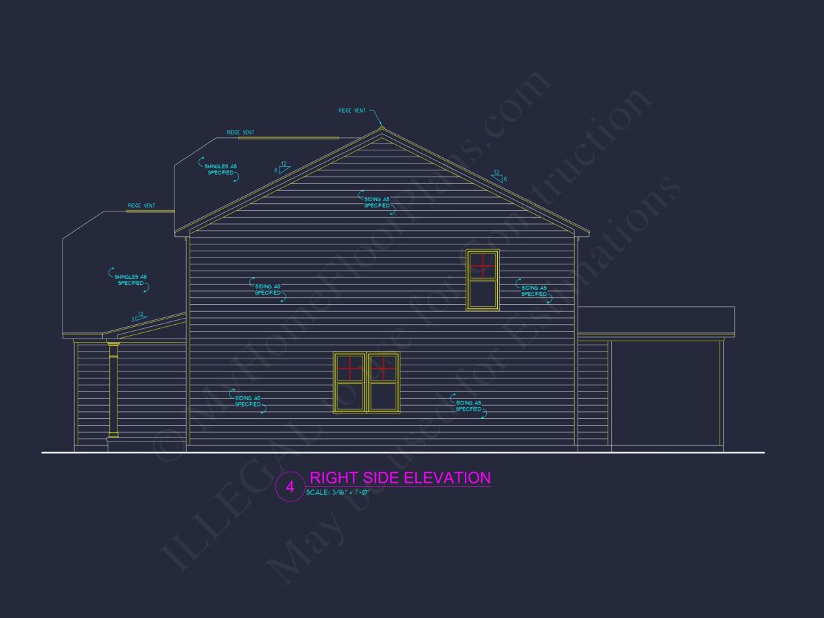 house Floor Plan Blueprint with 4 Bedrooms