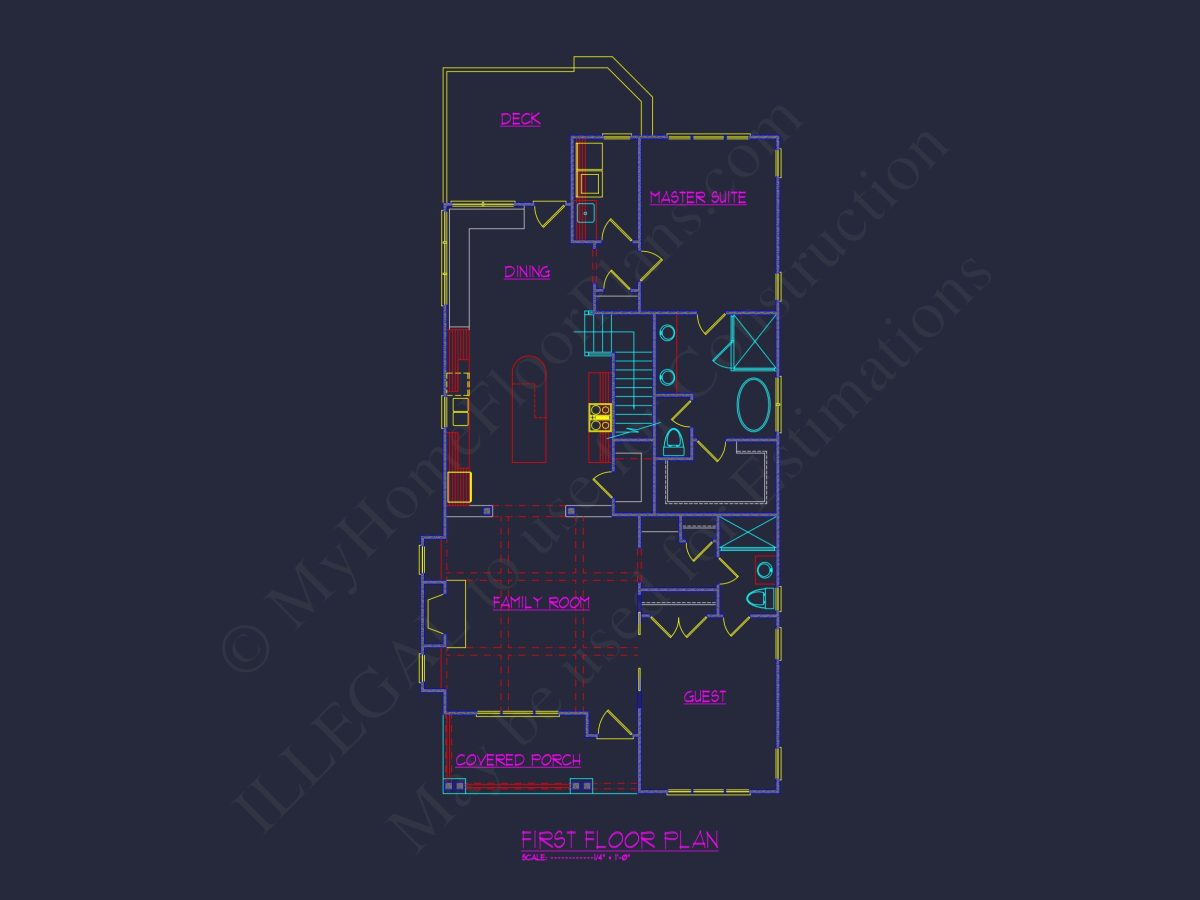 house Floor Plan Design: 2-Story Craftsman Blueprint with CAD