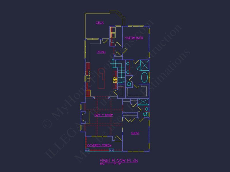 house Floor Plan Design: 2-Story Craftsman Blueprint with CAD