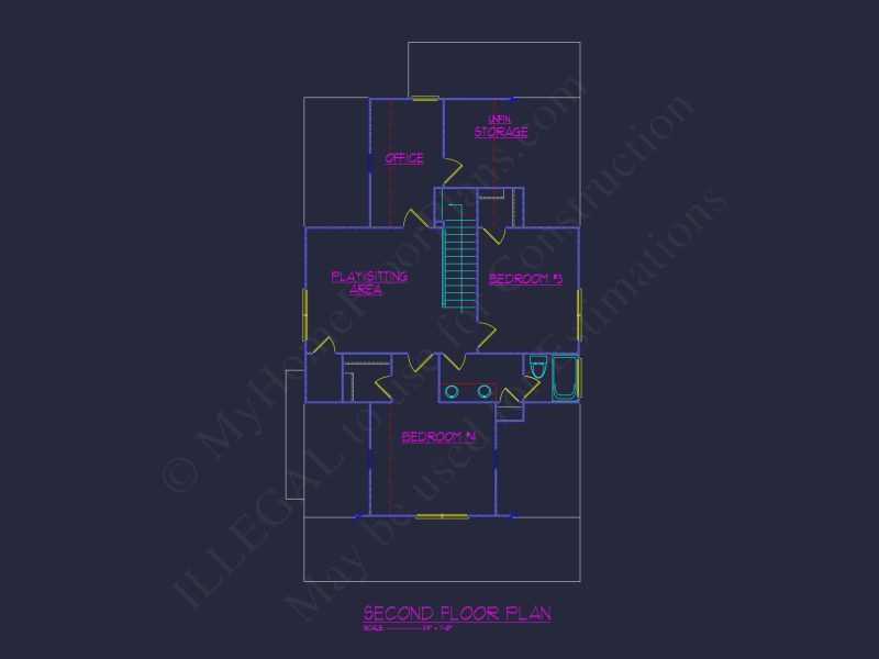house Floor Plan Design: 2-Story Craftsman Blueprint with CAD