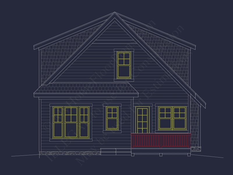house Floor Plan Design: 2-Story Craftsman Blueprint with CAD