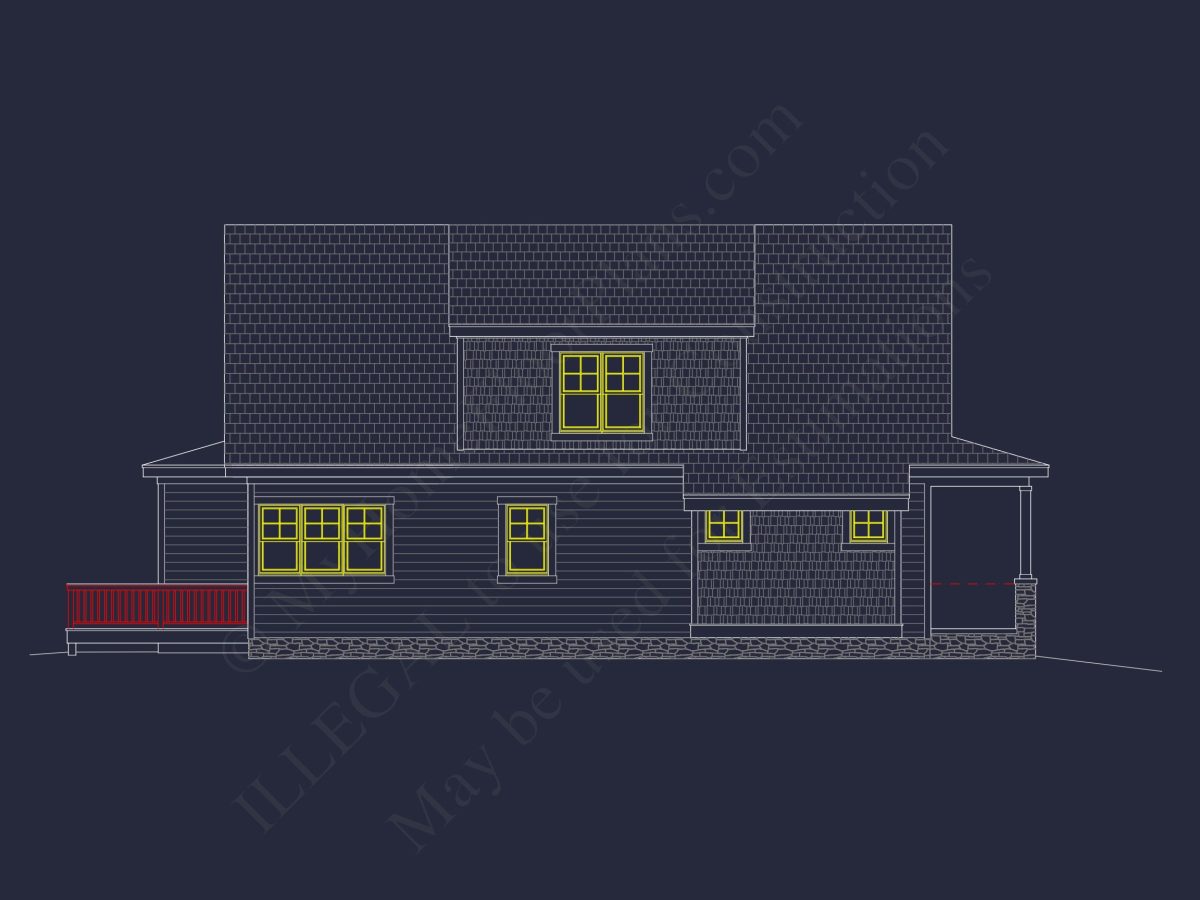 house Floor Plan Design: 2-Story Craftsman Blueprint with CAD