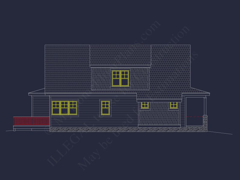 house Floor Plan Design: 2-Story Craftsman Blueprint with CAD
