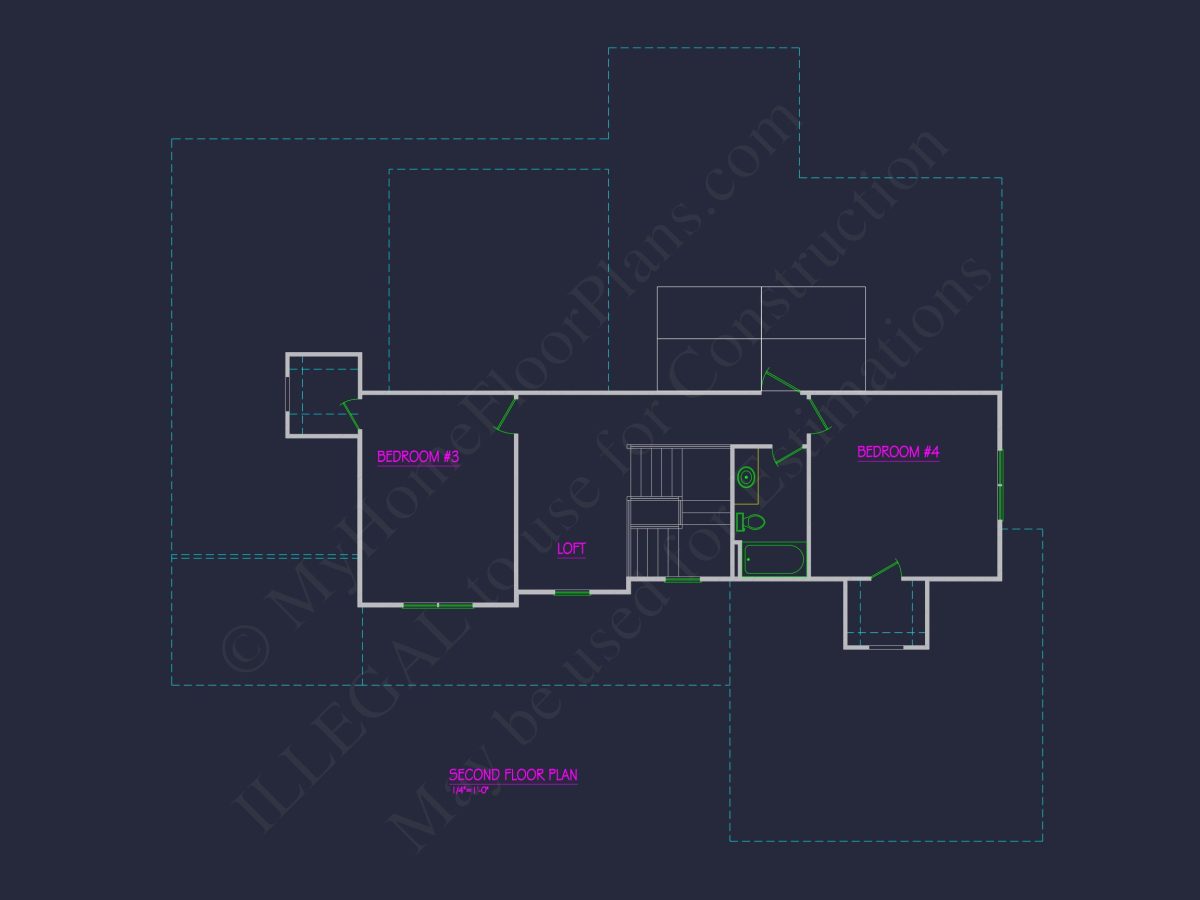 house Floor Plan Design with Blueprint & CAD Architecture
