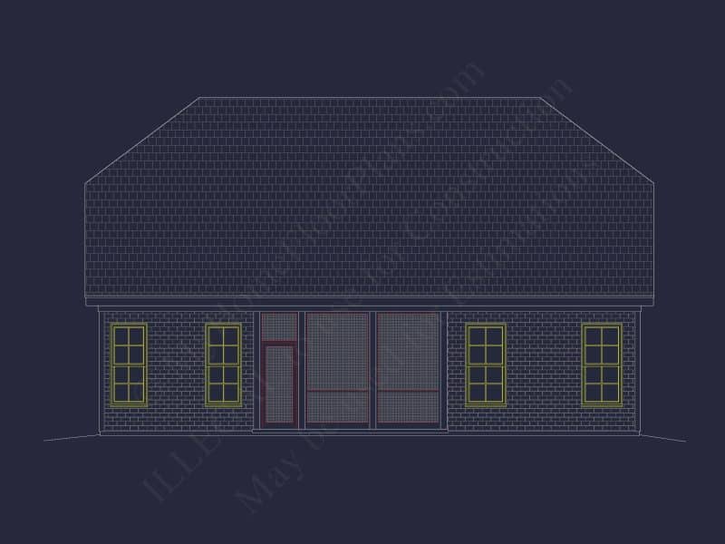 house Floor Plan with 4 Bedrooms, 2 Stories, and CAD Designs