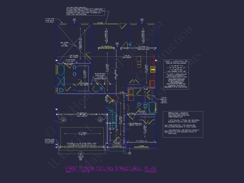house Floor Plan with 4 Bedrooms, 2 Stories, and CAD Designs