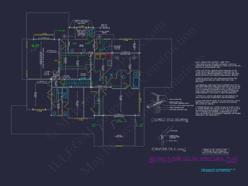 house Floor Plan with CAD & Blueprint Designs - 2.5-Story Plan
