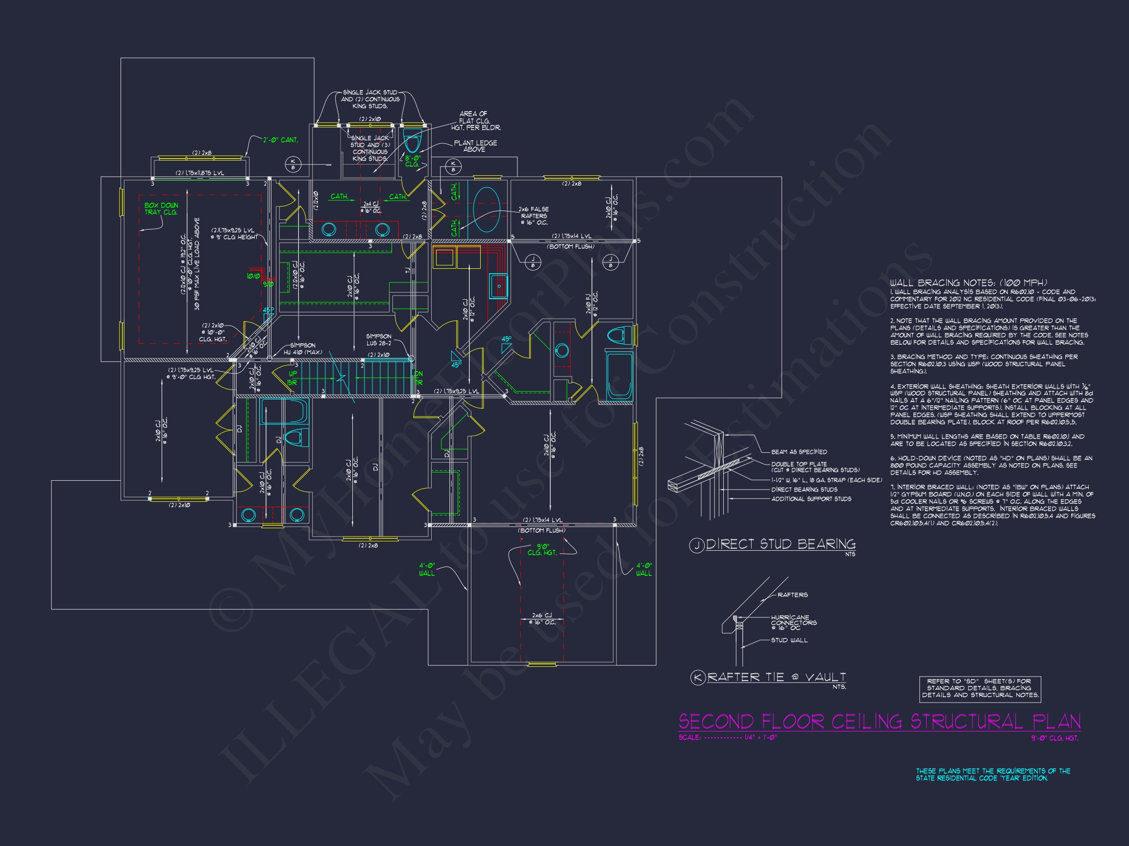 Home Floor Plan with CAD & Blueprint Designs - 2.5-Story Plan