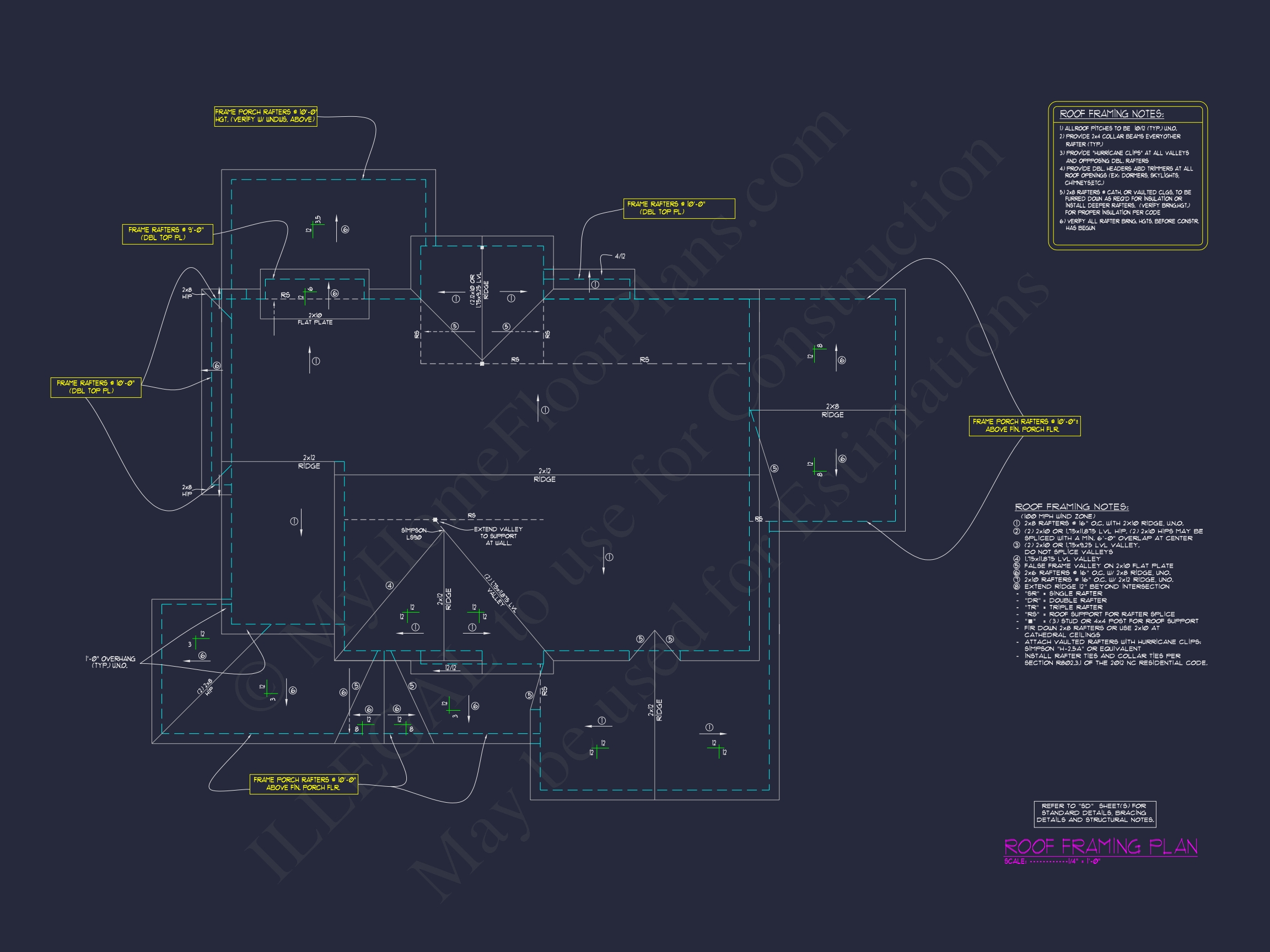 Home Floor Plan with CAD & Blueprint Designs - 2.5-Story Plan