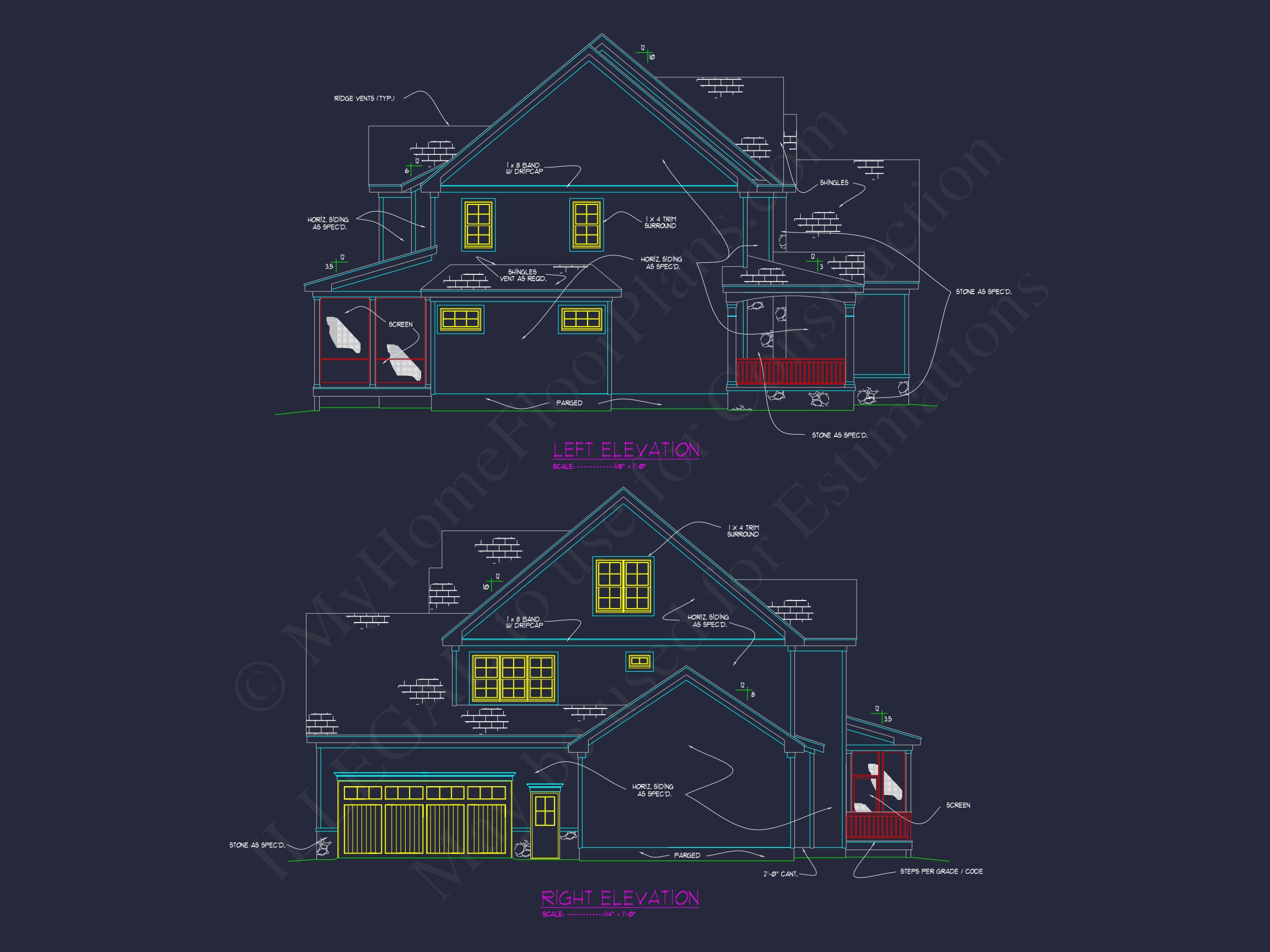 Home Floor Plan with CAD & Blueprint Designs - 2.5-Story Plan